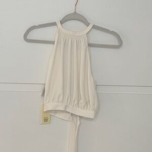 Aritzia Cream Halter Blouse